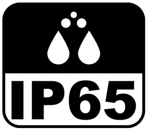 IP65 water resistance