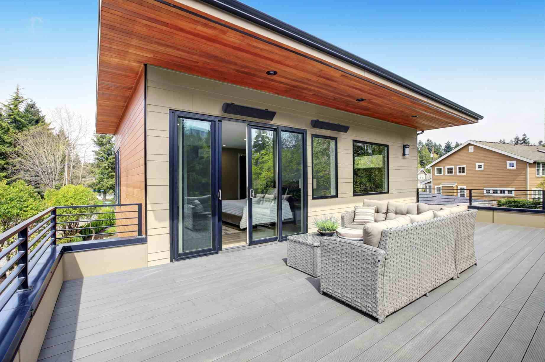 Residential patio with Aura heater
